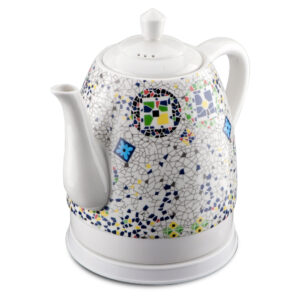 سخان ماء كهربائي لاسلكي من السيراميك الأبيضبحجم 1.5 لتر