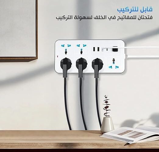⁦وصلة كهربائية مستطيلة متعددة الاستخدامات - الأمان والقوة في جهاز واحد! ⚡🔌⁩ - الصورة ⁦2⁩