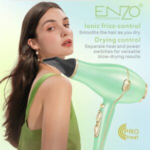 سشوار ENZO الاحترافي – بقوة 1600واط باللون الاخضر