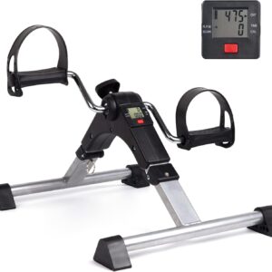 دراجة تمارين منزلية للذراع والساق صغيرة محمولة قابلة للطي + شاشة عرض LCD
