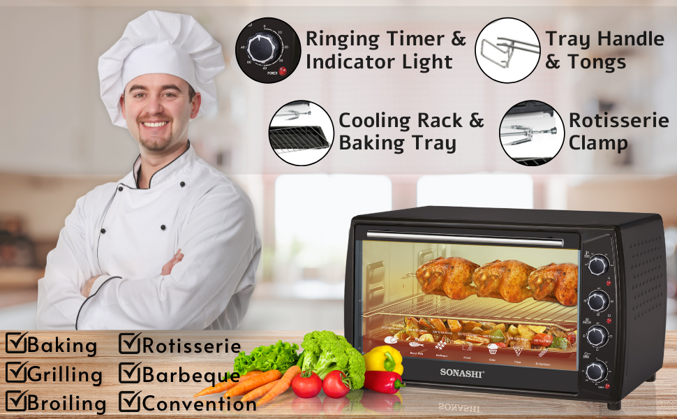 الفرن الكهربائي من سوناشي بسعة 63 لتر - الصورة 5
