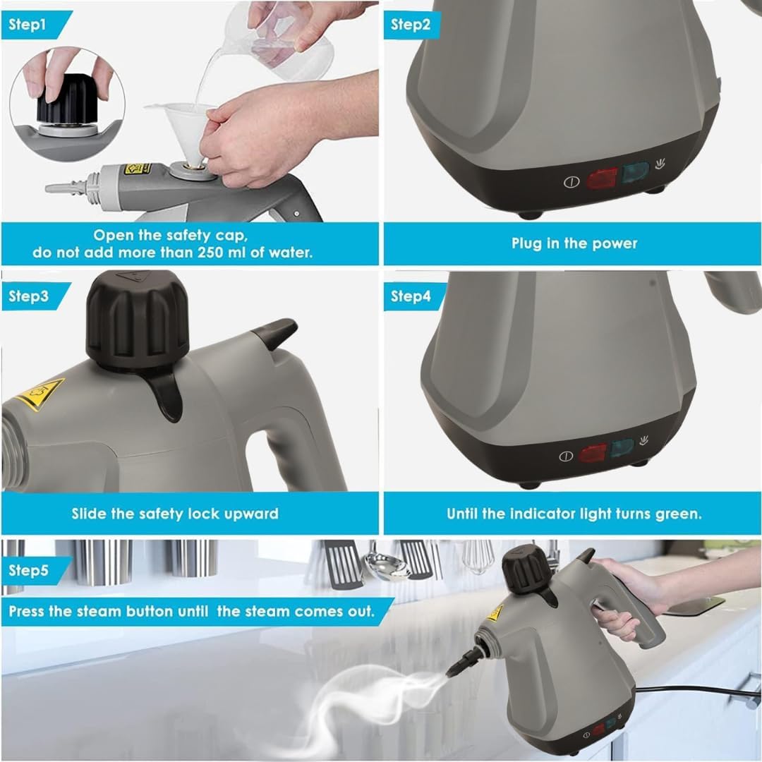 جهاز التنظيف بالبخار مع الذراع الطويلة بقوة 1200 واط - الصورة 7