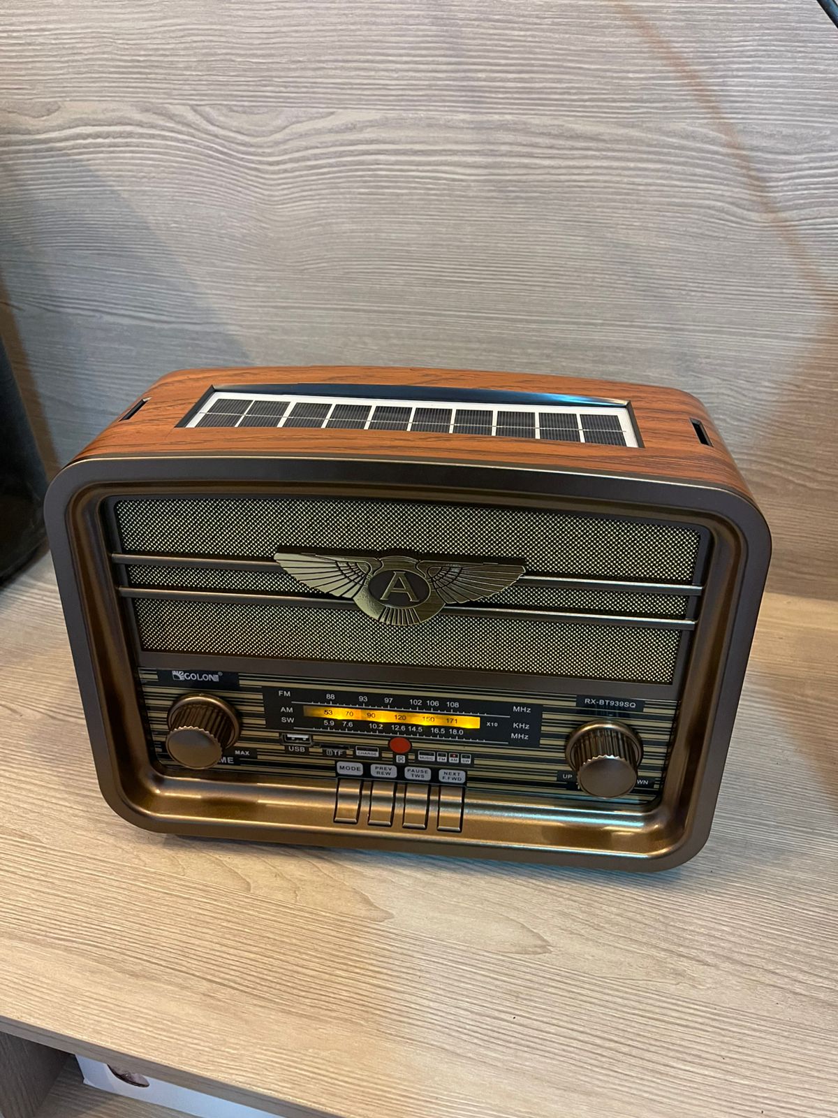 راديو يعمل على طاقة شمسية و كهربائي و على بطارية و سماعة بلوتوث مع ريموت كنترول الحجم الكبير - الصورة 5