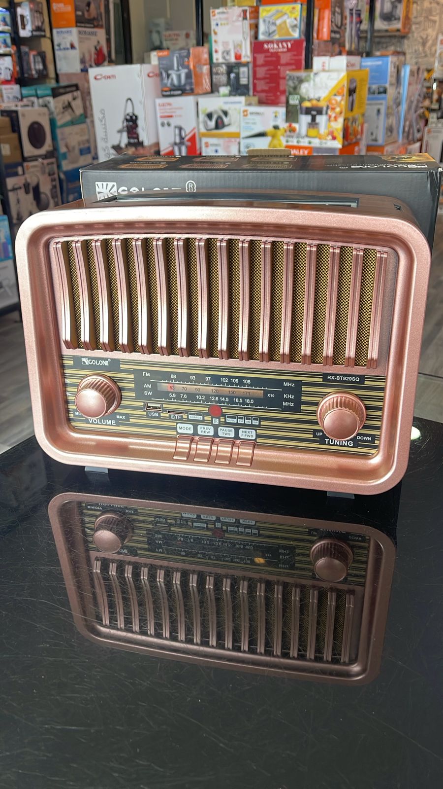 راديو يعمل على طاقة شمسية و كهربائي و على بطارية و سماعة بلوتوث مع ريموت كنترول الحجم الكبير - الصورة 7