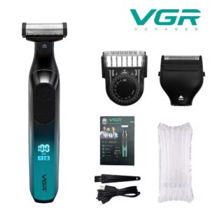 ماكينة حلاقة VGR مقاومة للماء مع راس تنعيم احترافية V-361