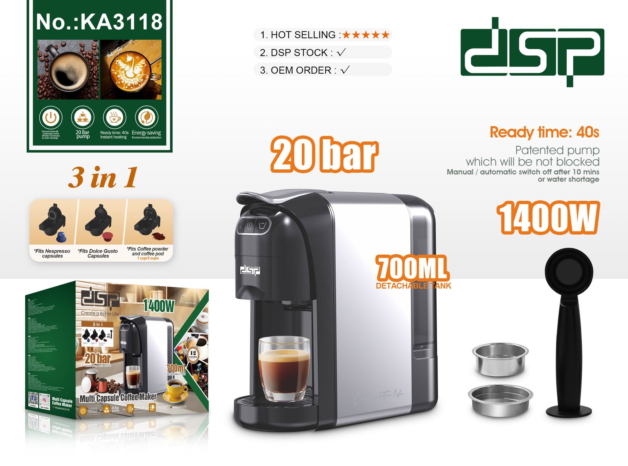 ماكينة كبسولات 3 في 1 من DSP - الصورة 2