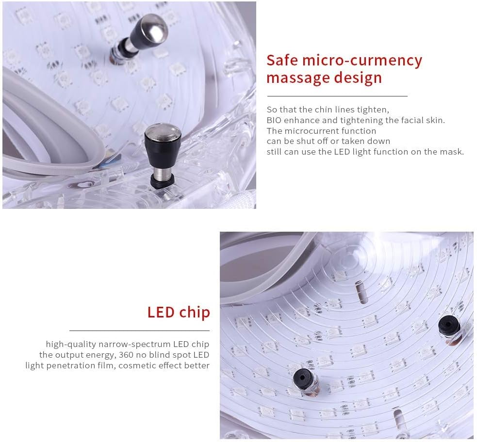 قناع وجه باضاءة LED بـ7 الوان من ار ايه برودكتس لتجديد بشرة الوجه والرقبة ومضاد للشيخوخة والعلاج بالفوتون - الصورة 3