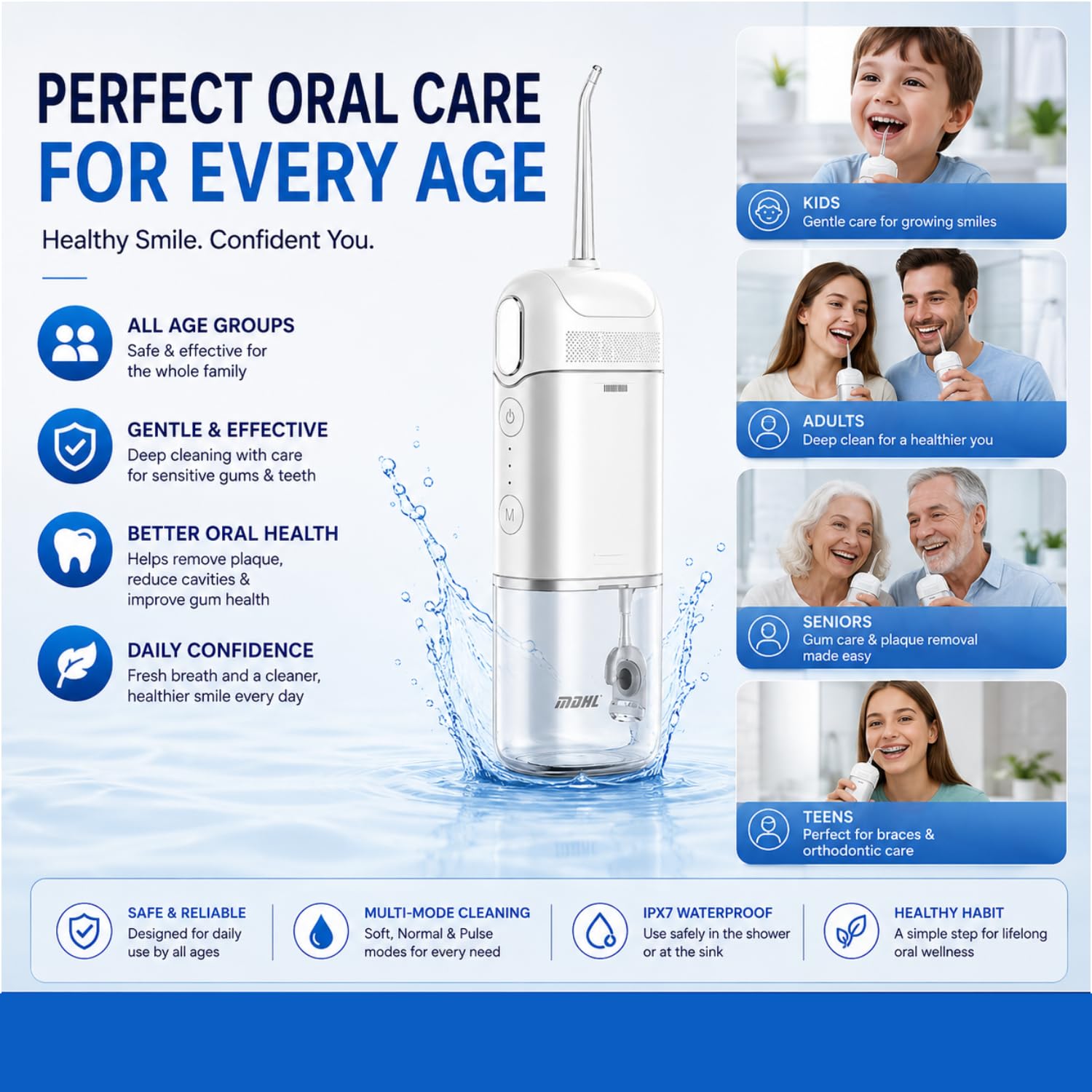 جهاز تنظيف الأسنان بالماء (Water Flosser) من MDHL - الصورة 2