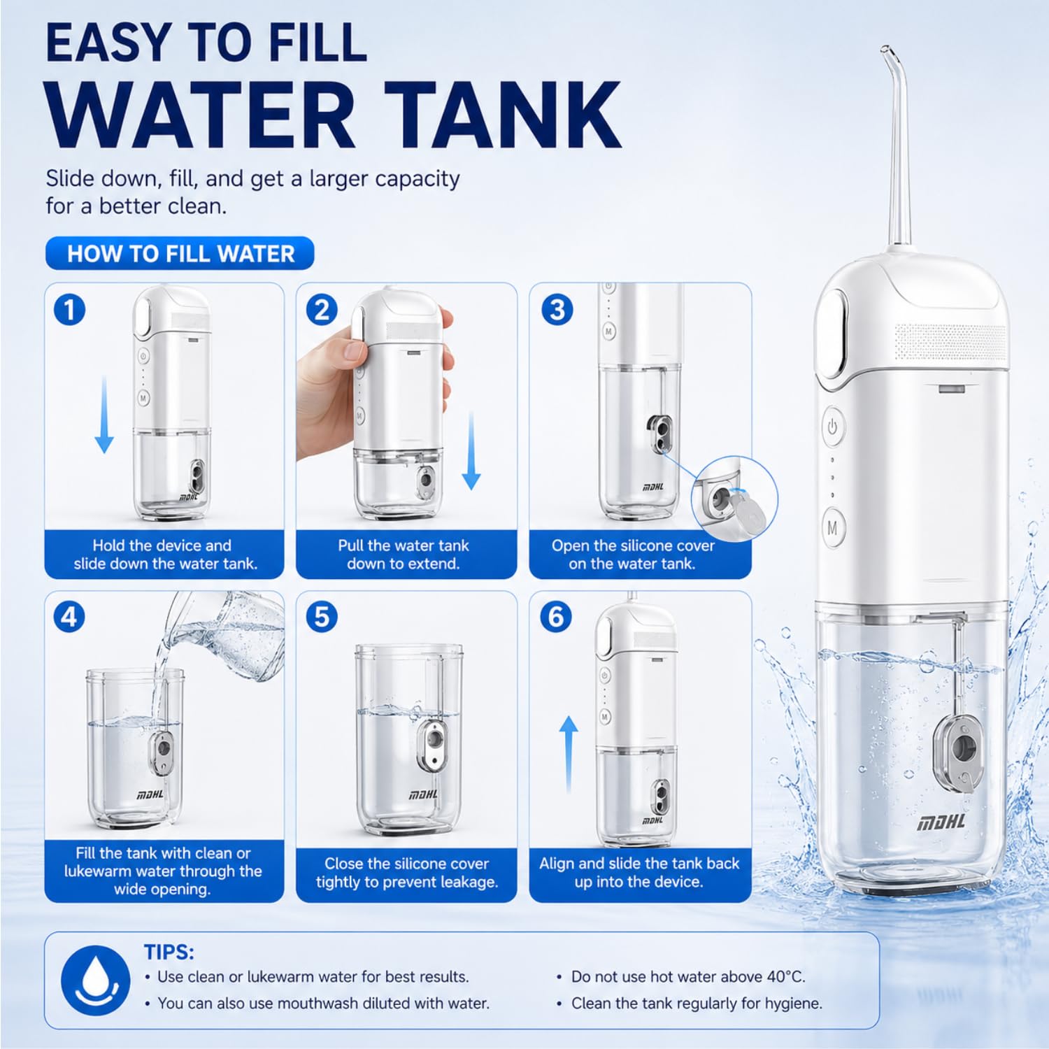 جهاز تنظيف الأسنان بالماء (Water Flosser) من MDHL - الصورة 7